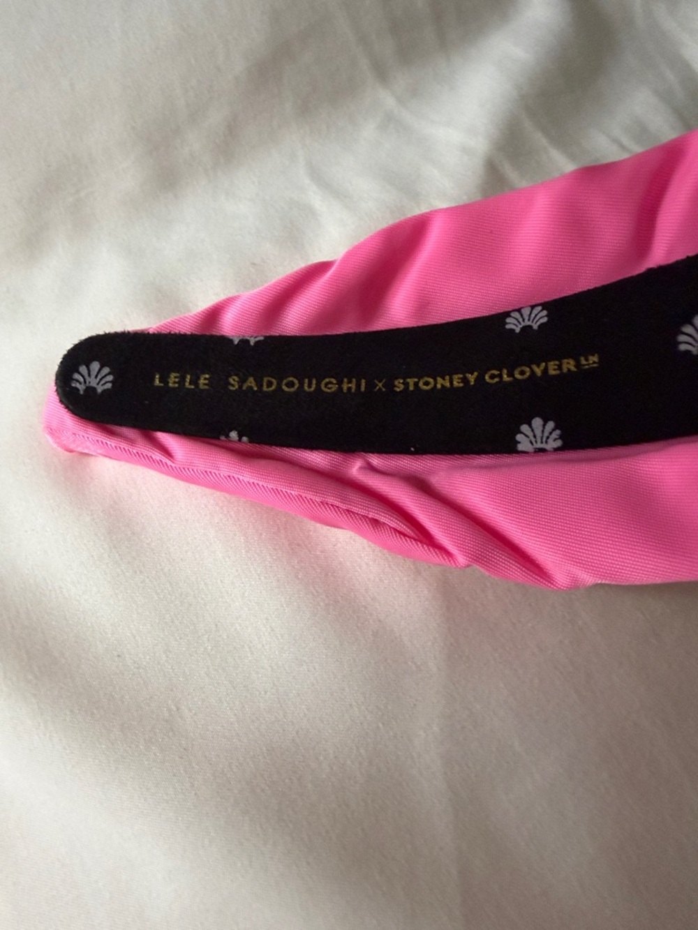 Lele Sadoughi x Stoney Clover Pink Jeweled Pearl Padded Headband - Women - Picture 5 of 5